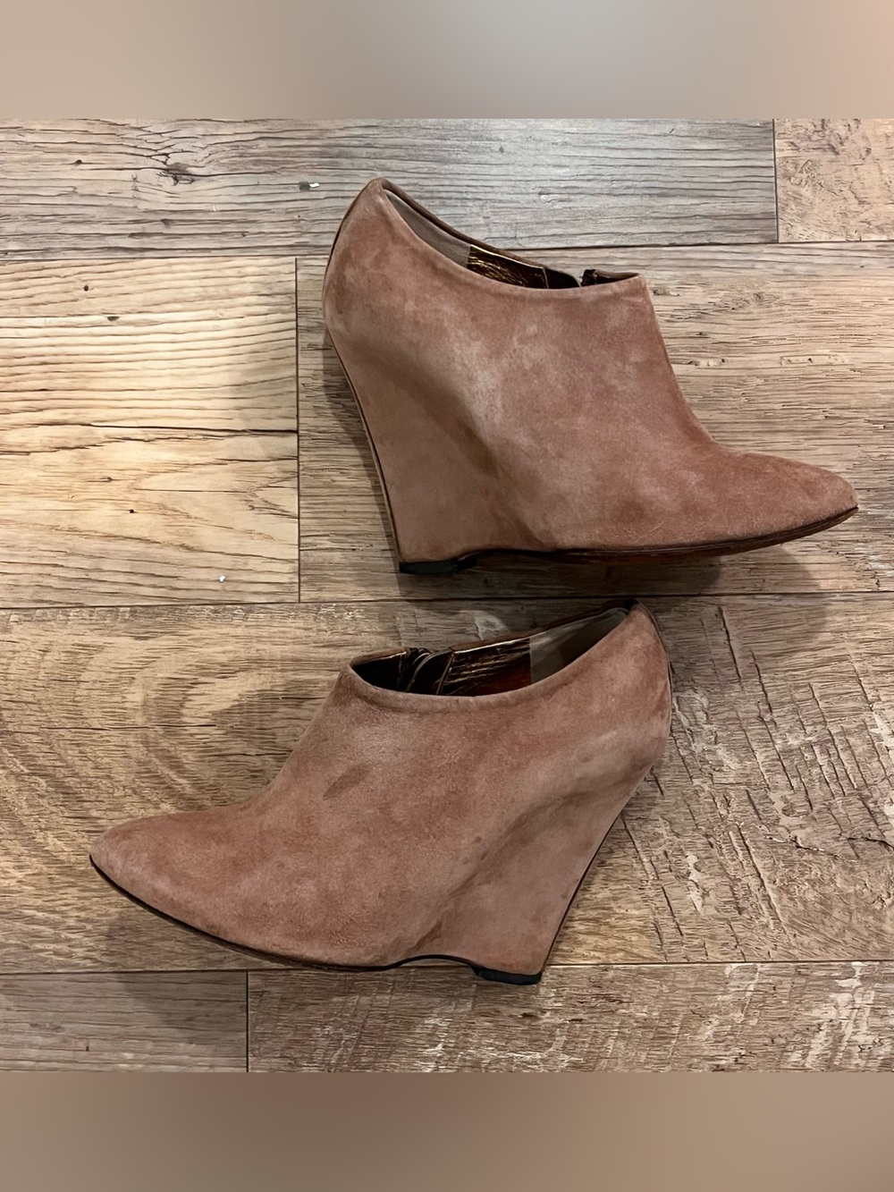 Dolce & Gabbana Suede Wedge Booties- size 36 1/2